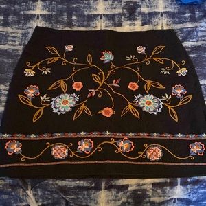 Loft embroidered mini skirt